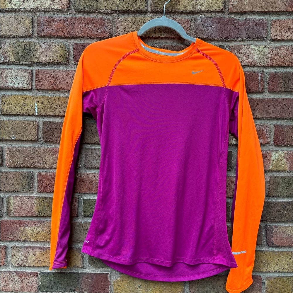 Nike Women's Long Sleeve Top - Vibrant Purple and Orange